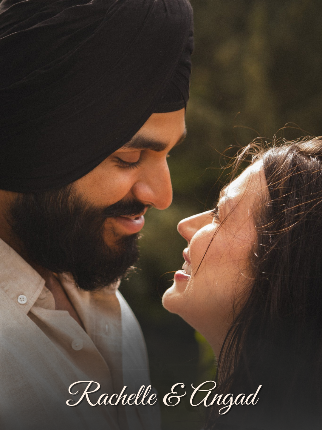 Rachelle and Angad engagement portrait