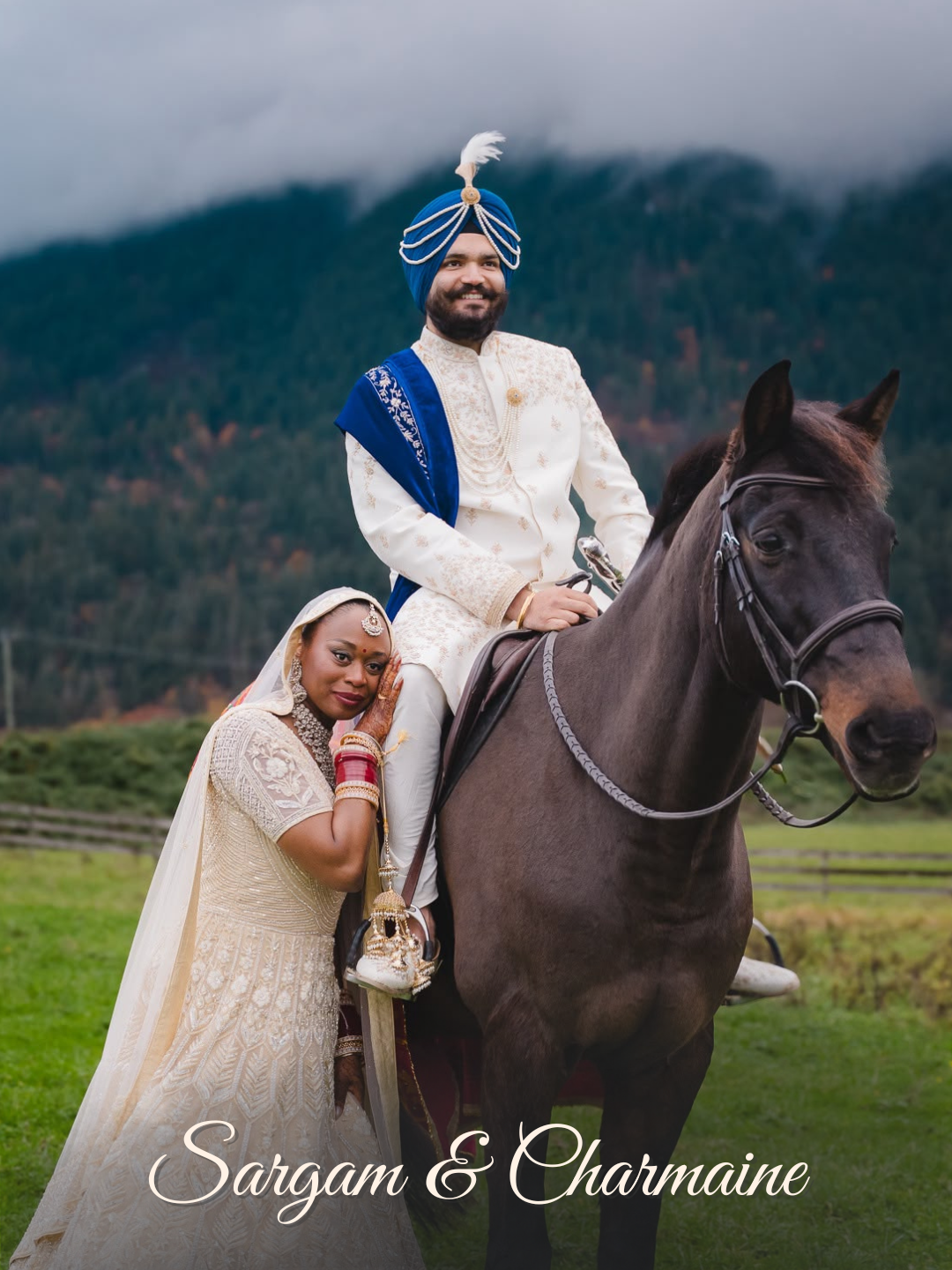 Sargam and Charmaine wedding — groom arriving on horseback